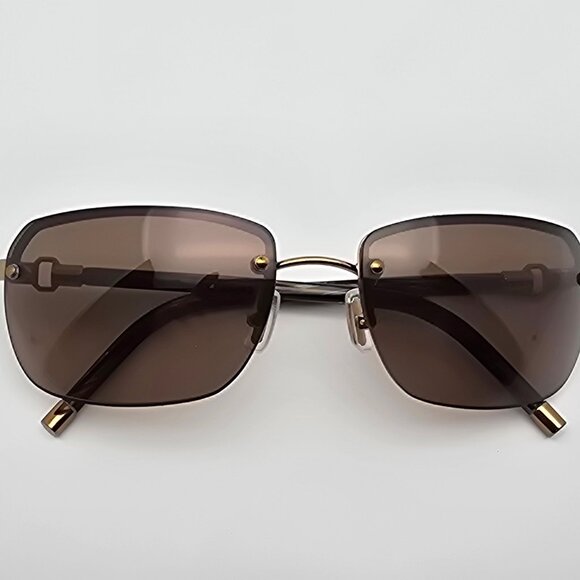 Coach Bleecker S322 Brown Gold Frame Brown Gradient Lens Semi Rimless Sunglasses main image 6